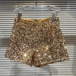 LE2364 Ladies' 2025 Internet Celebrity Full Sequins Shiny Zipper Shorts Club Girl Three-Minute Hot Pants Long Style - Image 6