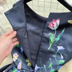 LE1917 2025 Socialite Banquet Evening Dress Summer French Slimming Temperament A-Line Sleeveless Lady Fold Floral Printed  Dress - Image 5