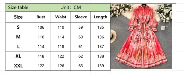 LE1936 European Vintage Court Style Print Dress Spring Office Women Belted Evening Dress Slim Flowing Hemline Long Dress - Image 6