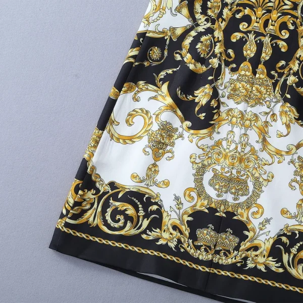 LE1643 Courtly Style Handmade Industry Diamond Sequin Vintage Print Dress Boutique Socialite Party Ladies Boutique Casual Dress - Image 5