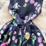 LE1917 2025 Socialite Banquet Evening Dress Summer French Slimming Temperament A-Line Sleeveless Lady Fold Floral Printed  Dress - Image 4